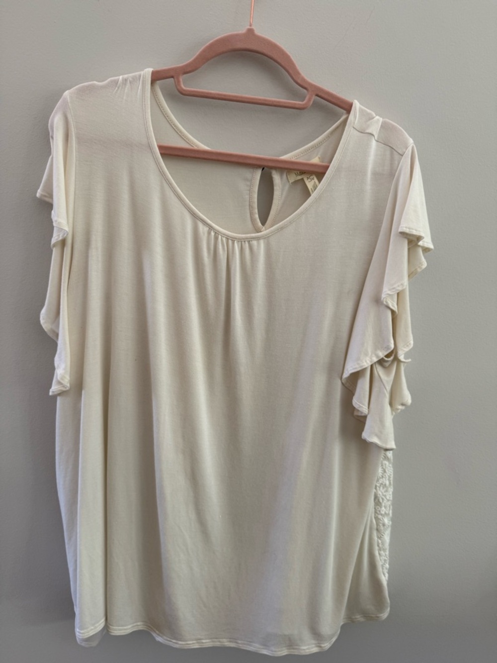 Matilda Jane Cream Ruffle Sleeve Short Sleeve Tee